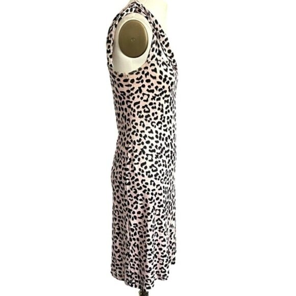 See by Chloe Pink Leopard Print Silk Jersey Asymmetric Dress - 6 🇮🇹 - Picture 5 of 10
